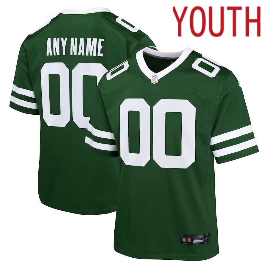Youth New York Jets Nike Legacy Green Custom Game NFL Jersey->youth nfl jersey->Youth Jersey